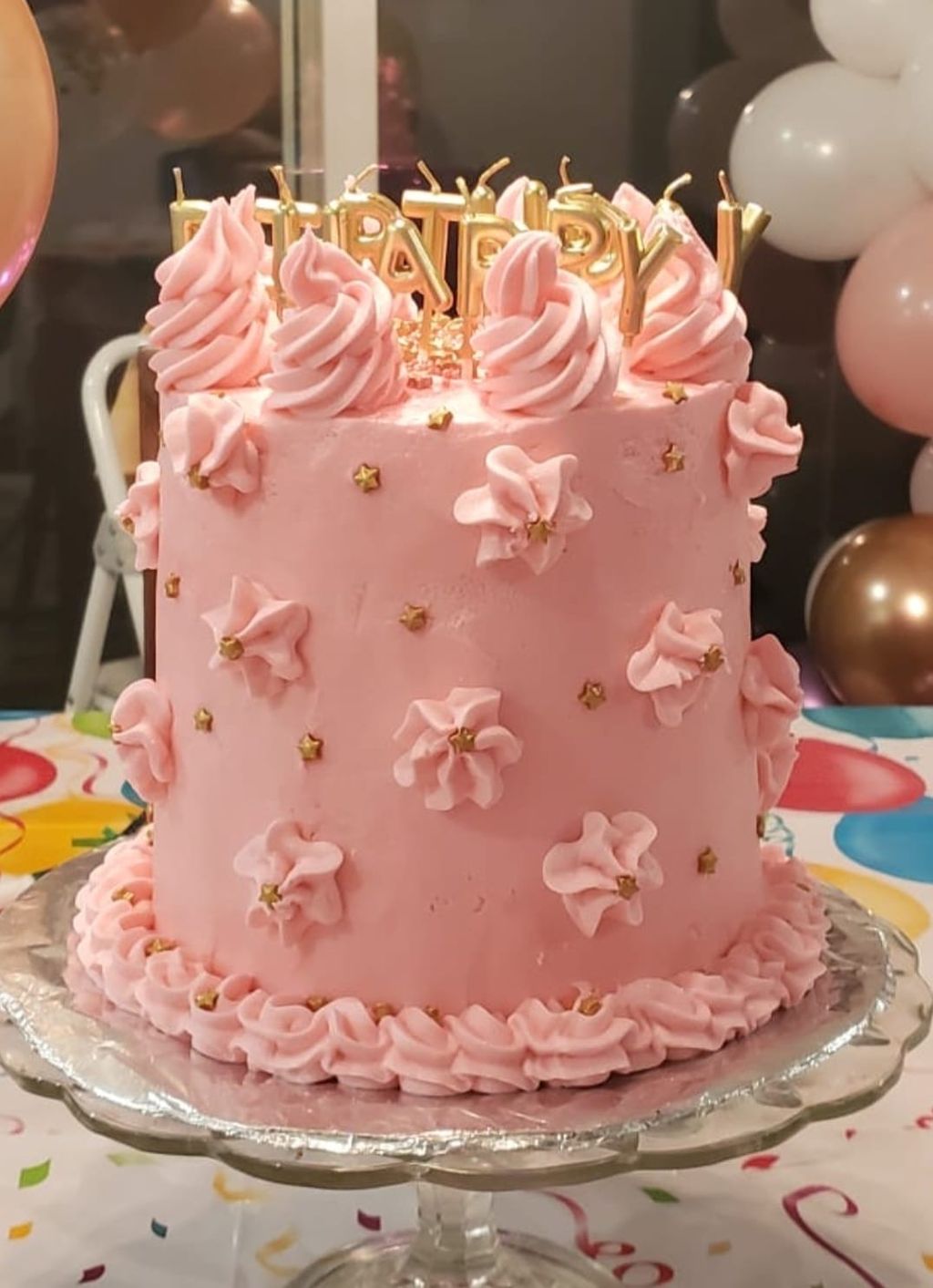 Pink Twirl Birthday Cake