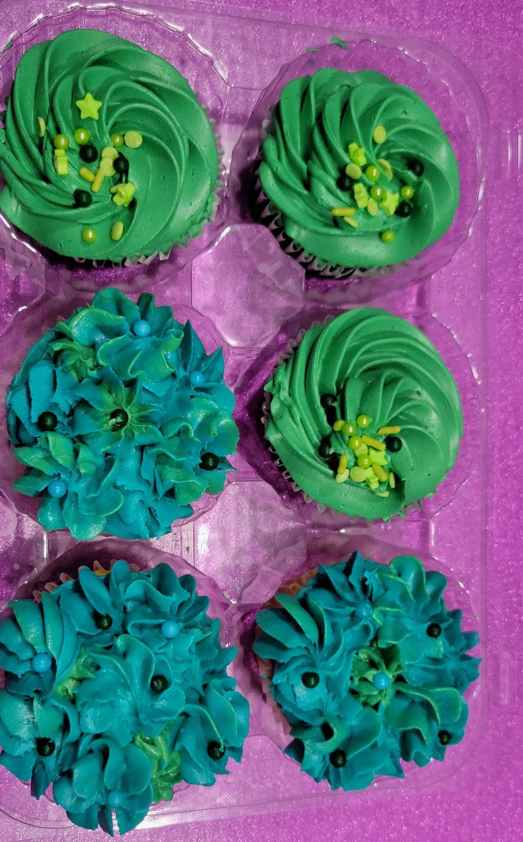 Cupcake Flowers- Green