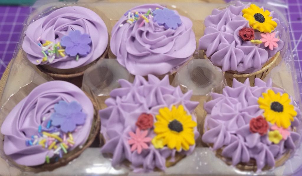 Purple & Gold Floral Butterfly Birthday Cake