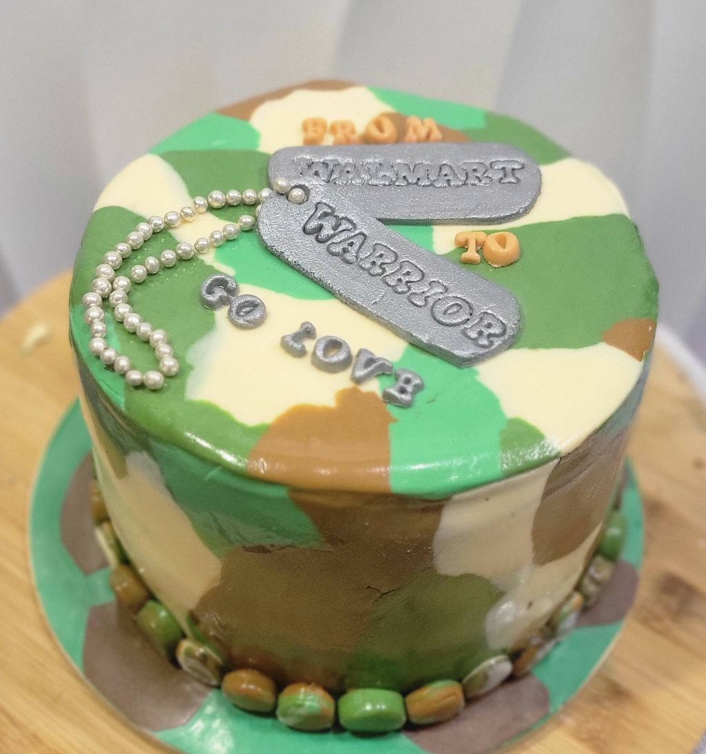 Camo Military-Themed Warrior Cake