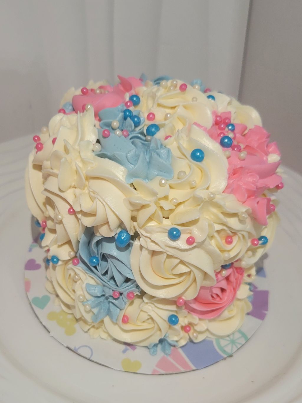 Gender Reveal Rosette Cake