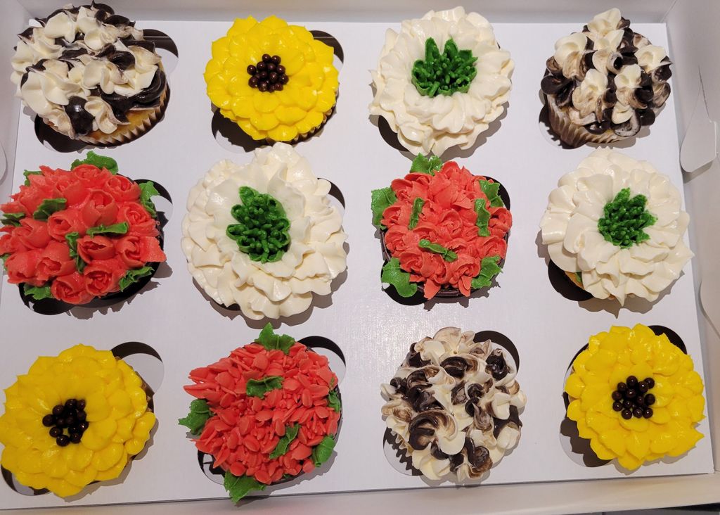 Cupcake Flowers- Yellow