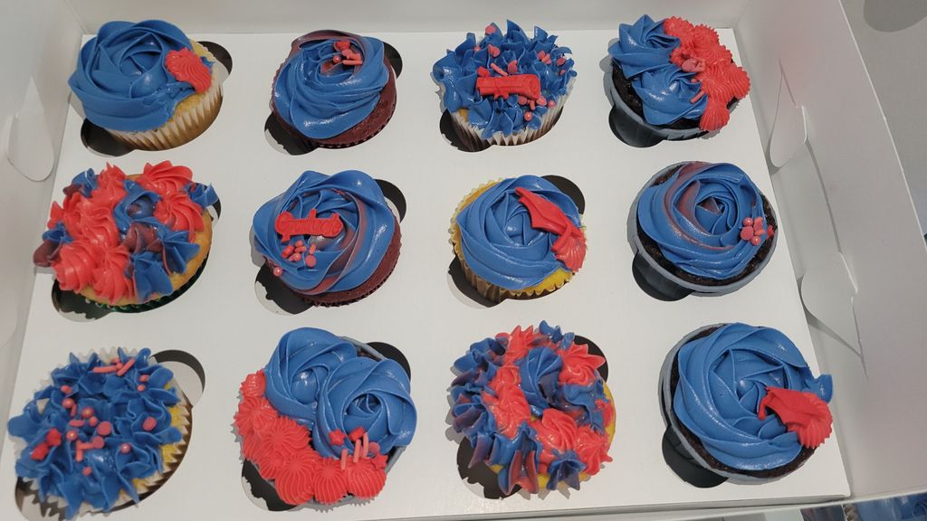 Cupcake Flowers- Blue