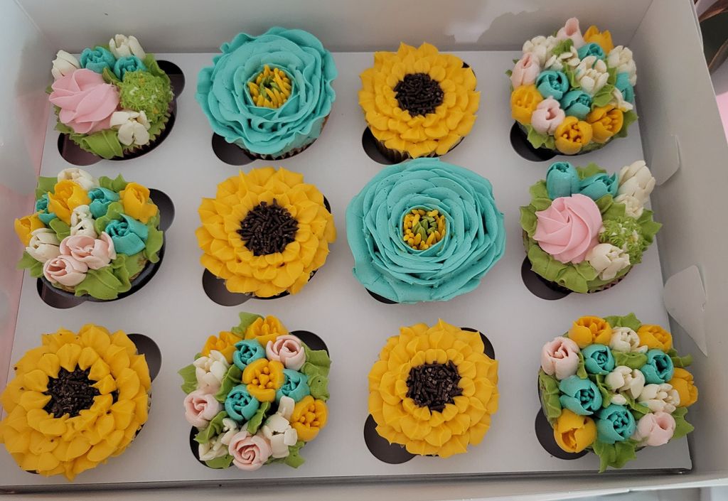 Cupcake Flowers- Yellow