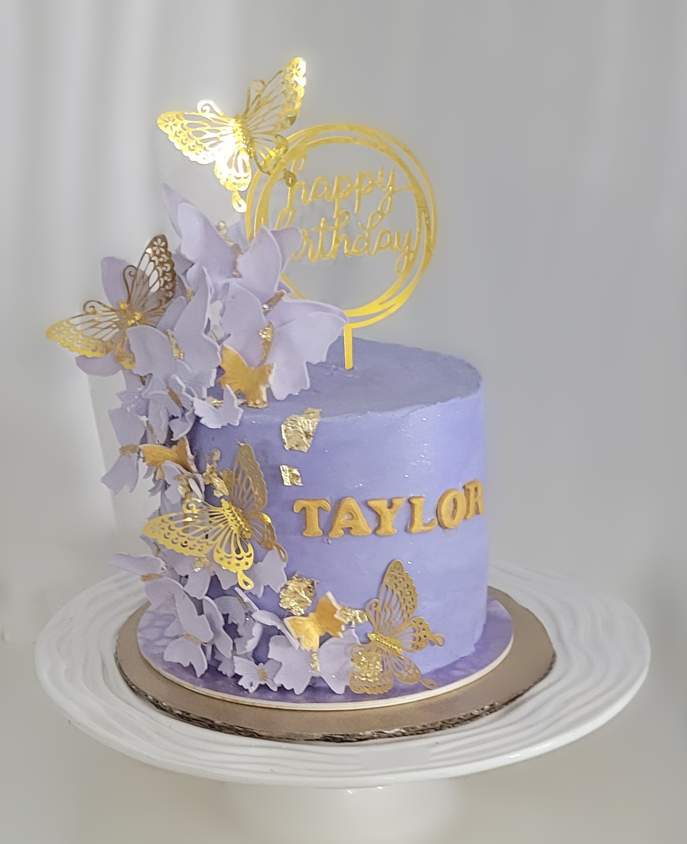 Gold Butterflies Elegant Cake