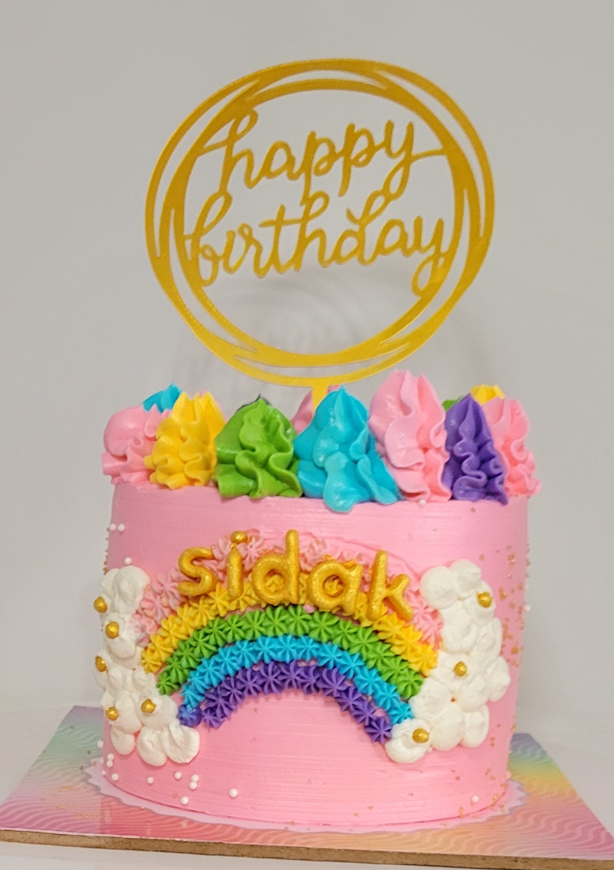 Pastel Rainbow Birthday cake