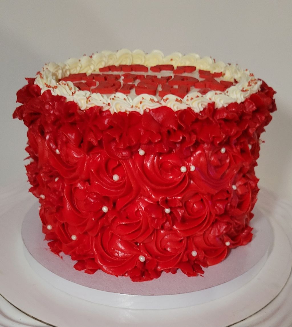 "Love Is in the Air" Red Rose Birthday Cake