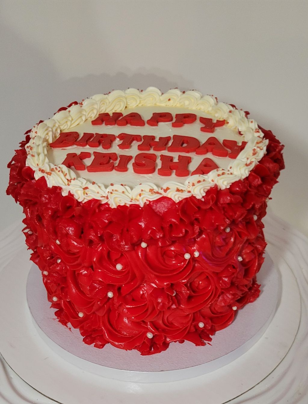 "Love Is in the Air" Red Rose Birthday Cake