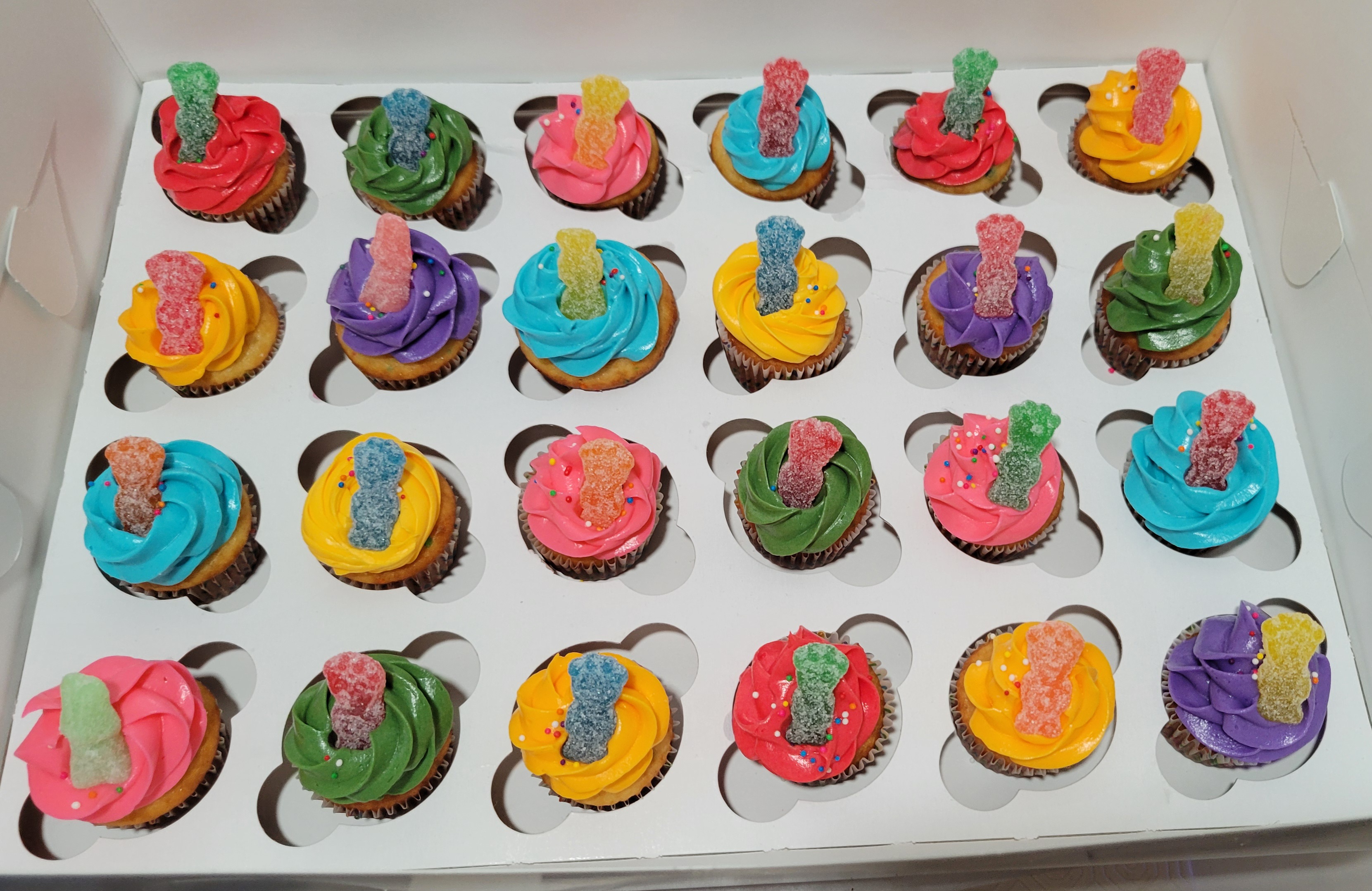 "Sour Patch Kids"- mini cupcakes