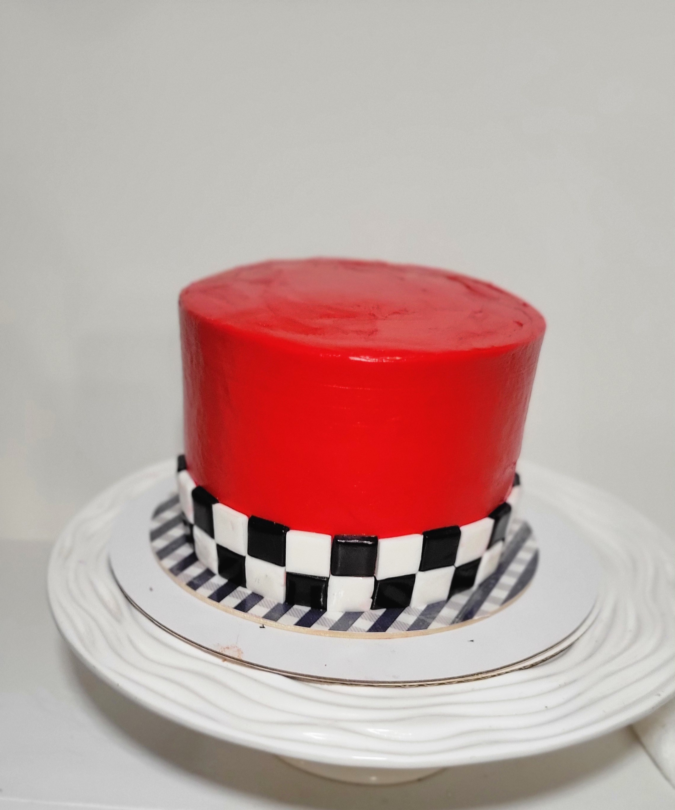 Racer Checkered Themed cake and cupcakes