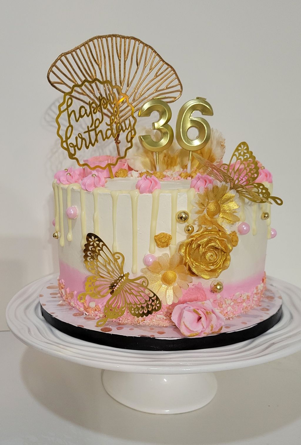 Golden Blush Butterfly Elegance
