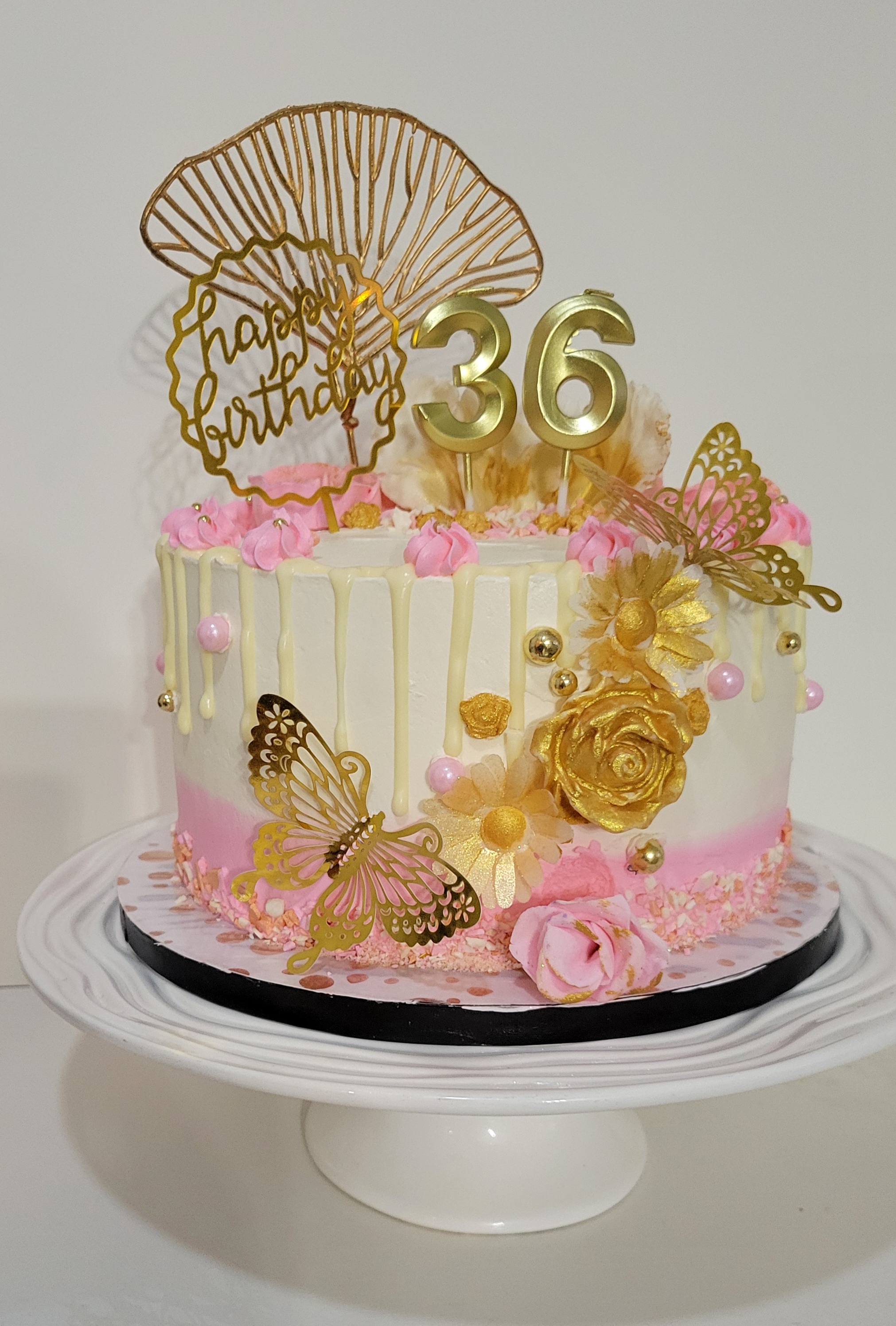 Golden Blush Butterfly Elegance