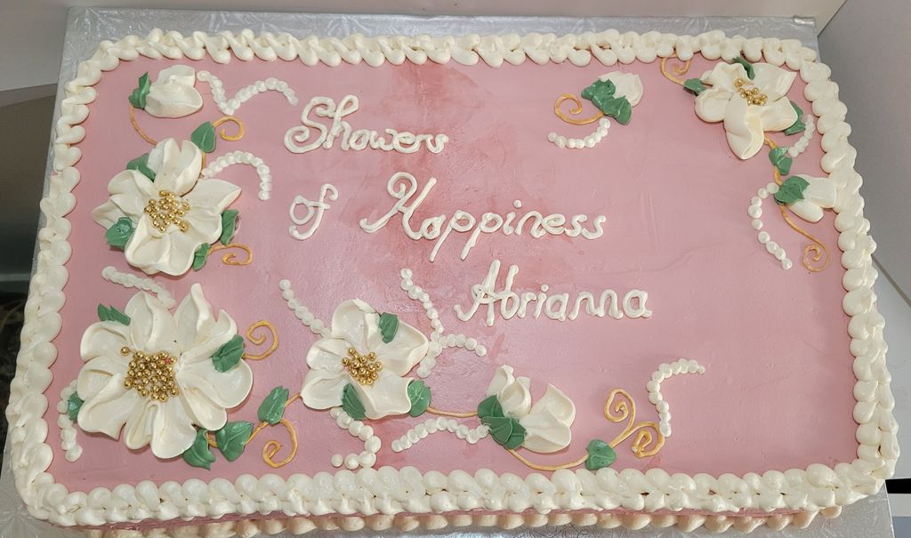 Floral bridal shower slab cake