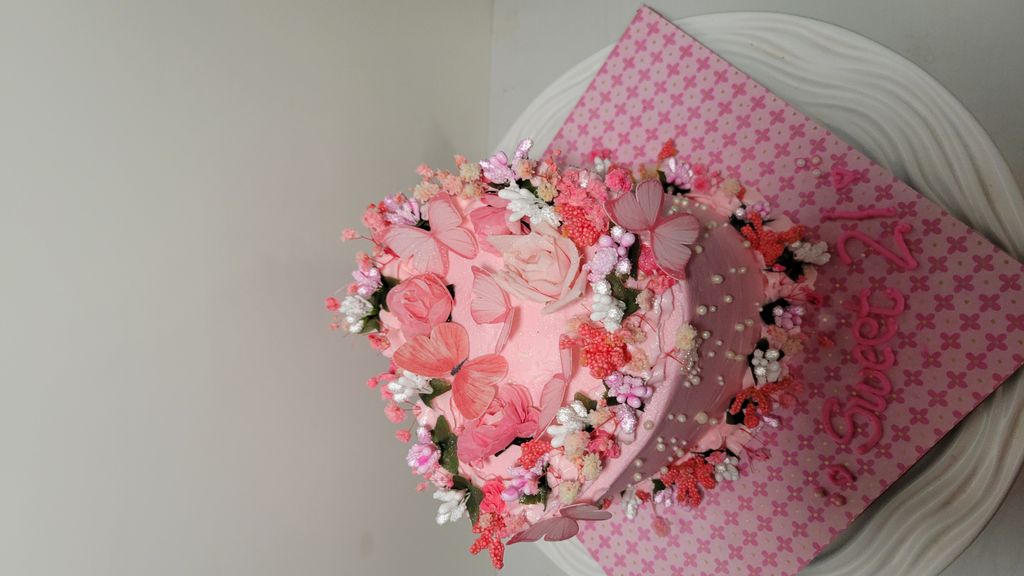 Blushing Butterfly Birthday Cake