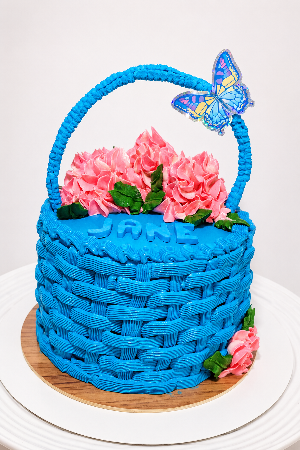 Blue Basket Bloom Cake