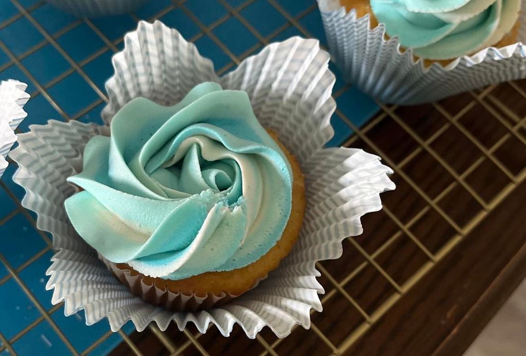 Baby Blue Twirl Cupcake