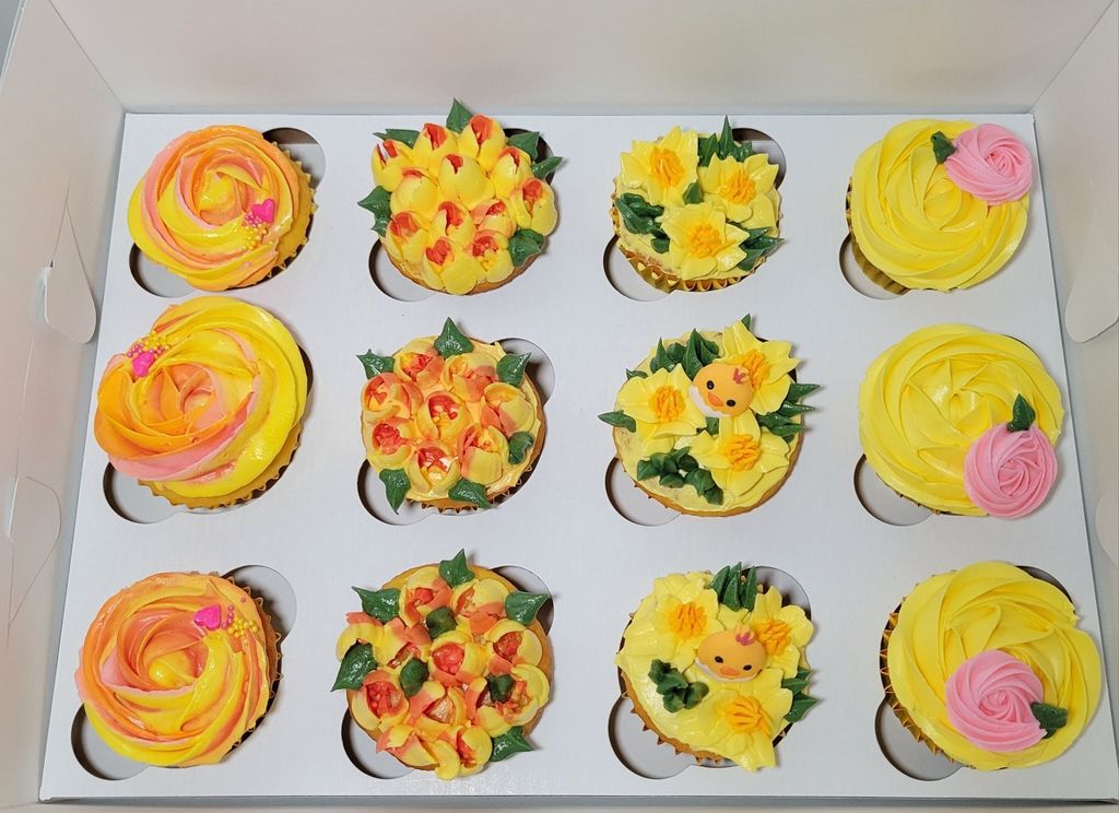 Spring Floral Cupcake Box