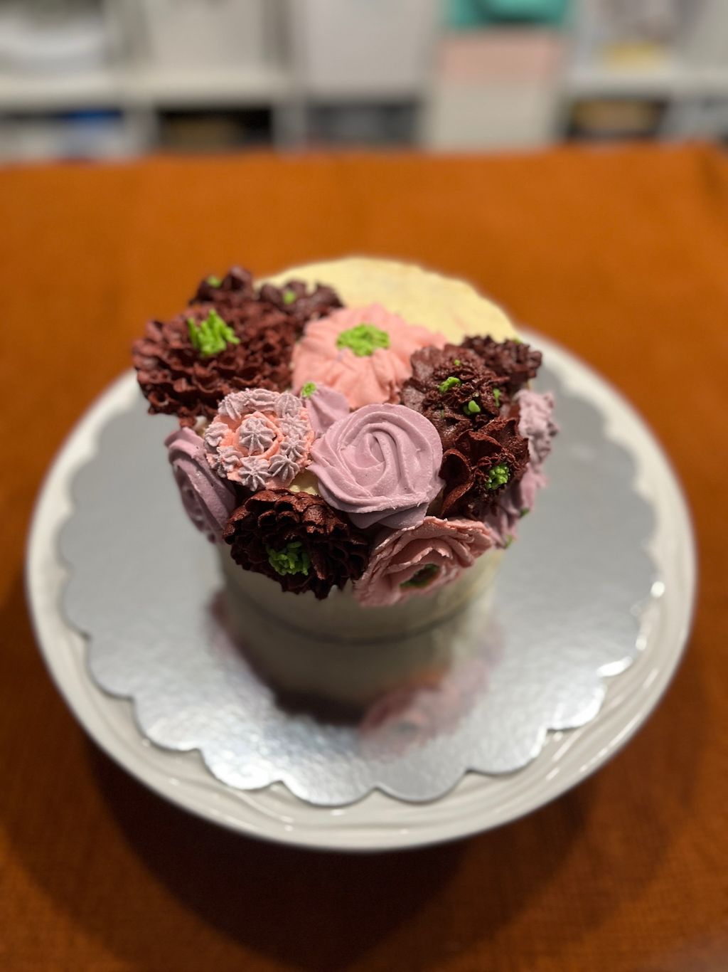 Flower Design White Cake
