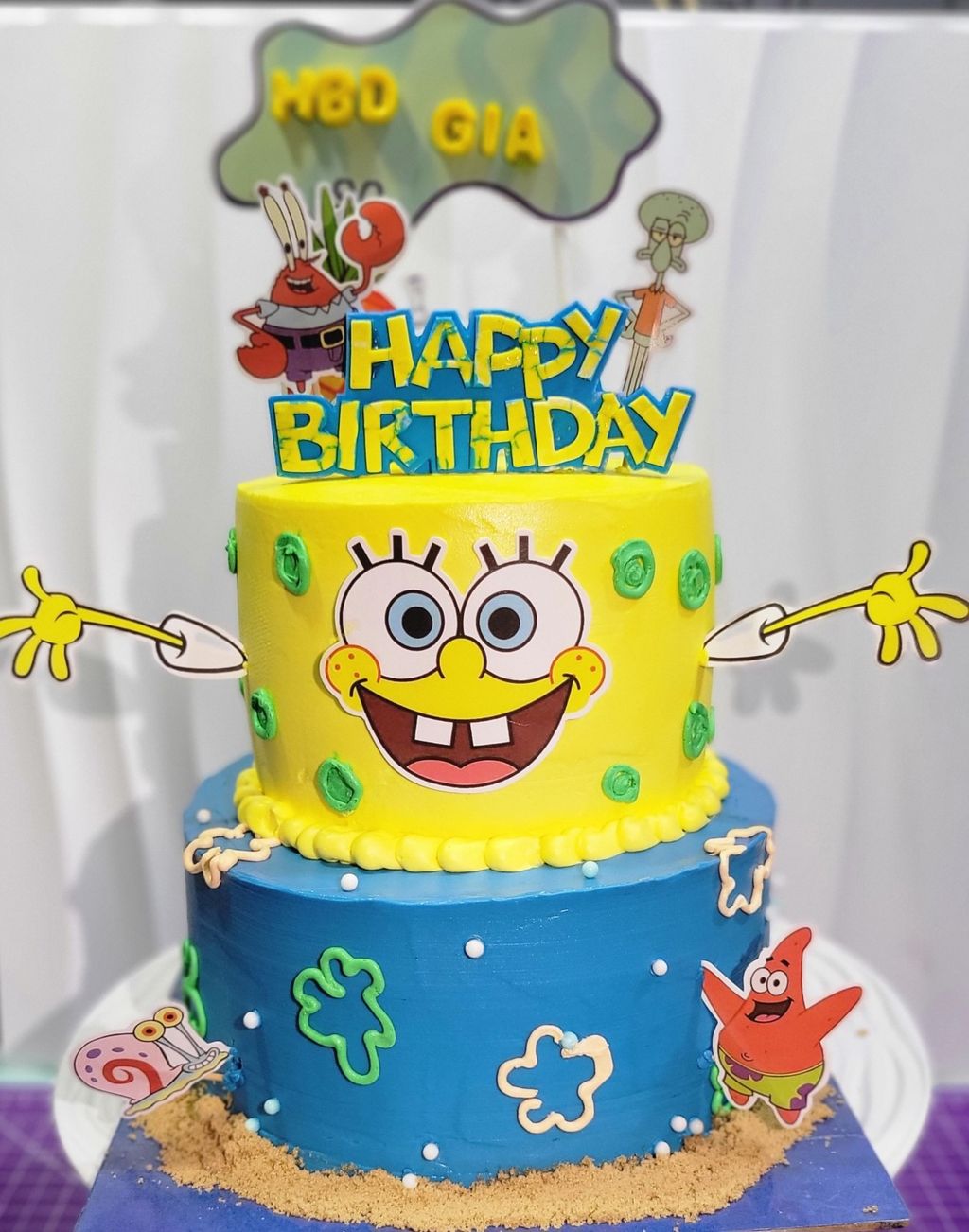 SpongeBob SquarePants Themed Birthday Cake