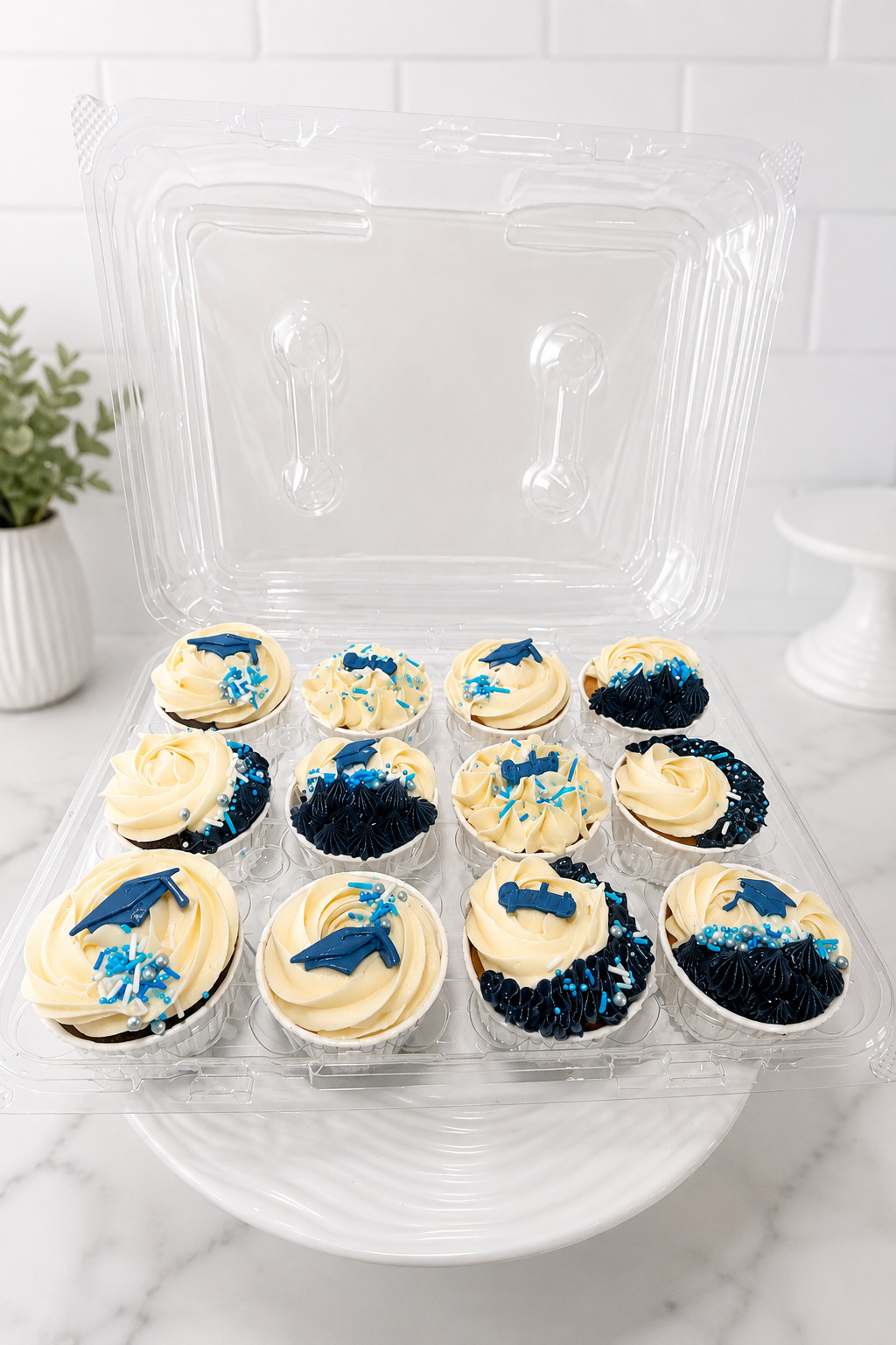 Blue Grad Cupcake Set
